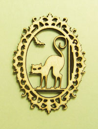 Unfinished Cat Frame - Dollhouse miniature 1" scale